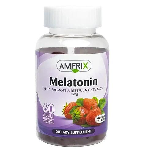 Amerix Melatonin Dietary Supplement for Adults to Regulate Sleep Cycles 60Gummies