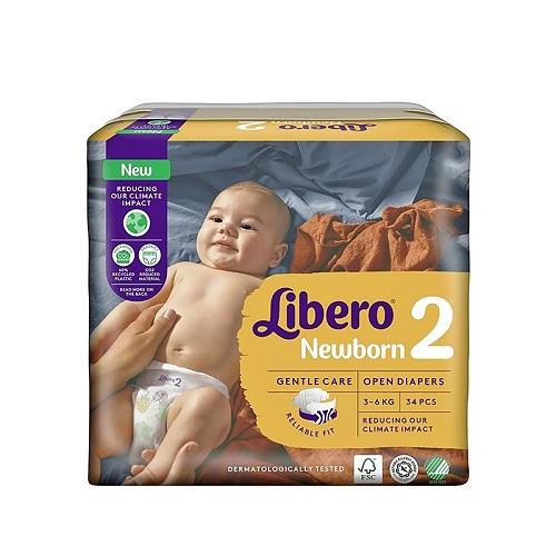 Libero Newborn 2 Open Diapers from3to6Kg 34Pcs