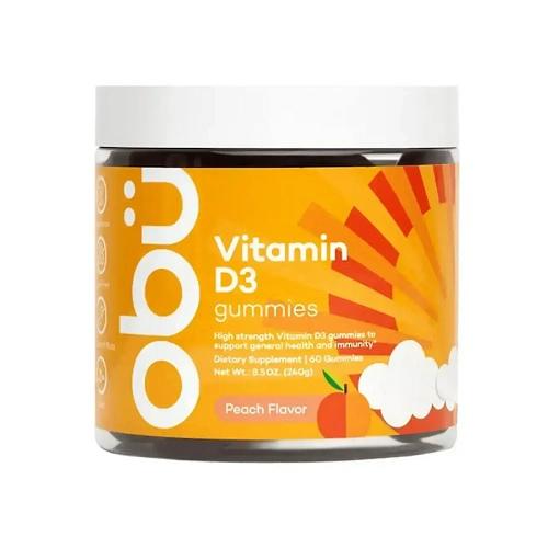 Obu Vitamin D3 Gummies with Peach Flavor 60Pcs