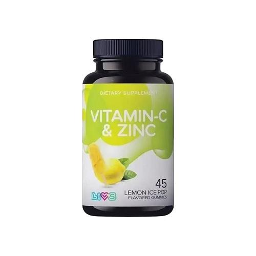 Livs Vit C & Zinc Dietary Supplement Lemon Flavor 45Gummies