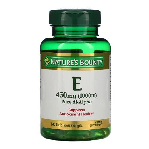 Natures Bounty Vitamin E 450mg Dl Alpha Dietary Supplement to Support Antioxidant Health 60Softgel Capsules