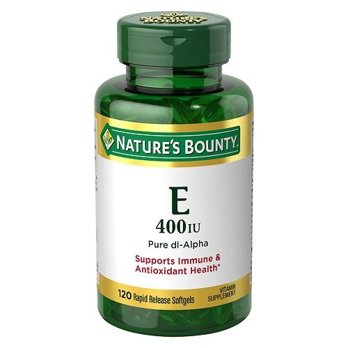 Natures Bounty Vitamin E 400IU Dietary Supplement to Support Antioxidant and Immune Health 120Softgel Capsules