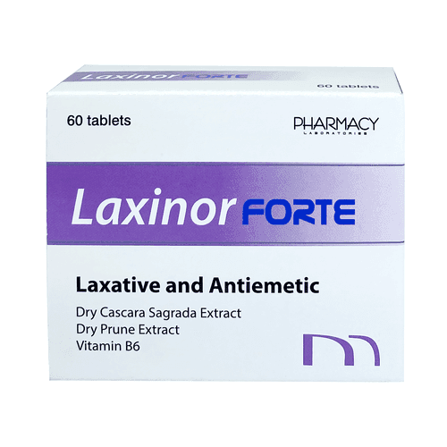 Laxinor Forte Laxative and Antiemetic Containing Vitamin B6 to Treat Constipation 60Tablets
