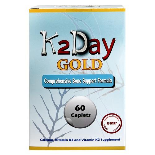 K2Day Gold Dietary Supplement Promote Bones and Maintain Bones and Heart Functions 60Caplets