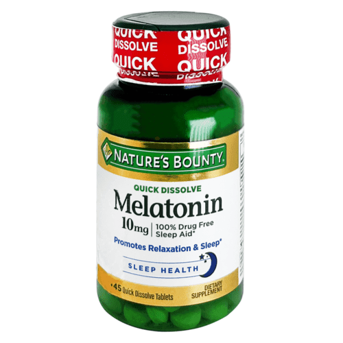 Natures Bounty Melatonin 10mg Dietary Supplement for Sleep Regulation and Relaxation Cherry Flavor 45Tablets