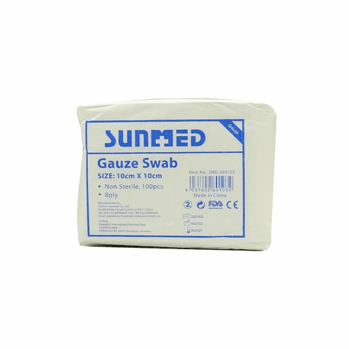 Sunmed Square Gauze Swaps for Dressing and Cleaning Wounds 10*10cm 100Pcs