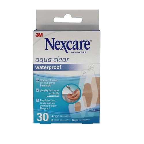 Nexcare Aqua Clear Medical Bandages for Wound Protection from Infection 30Pcs Assorted