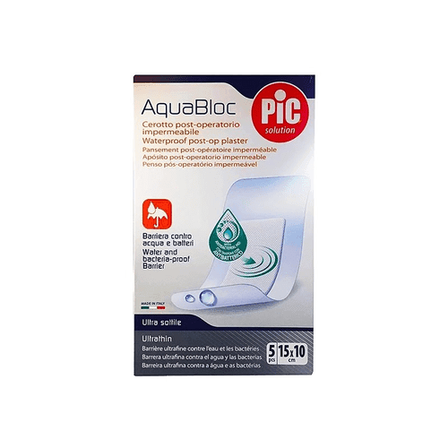 Pic Aqua Bloc Medical Plaster for Covering and Protecting Wounds After Surgery 10*15cm 5Pcs