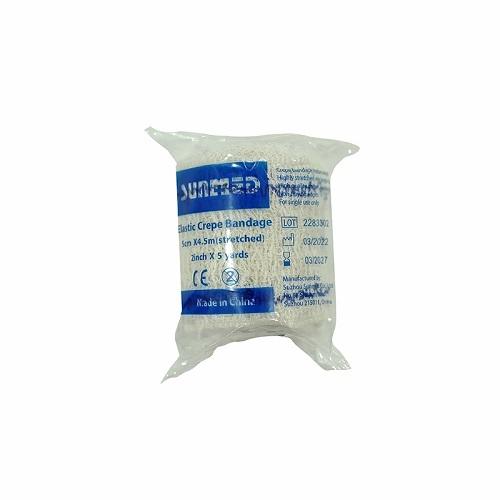 Sun Med Crepe Cotton Bandage Elastic and Light 5Cm×4.5m 1Pcs