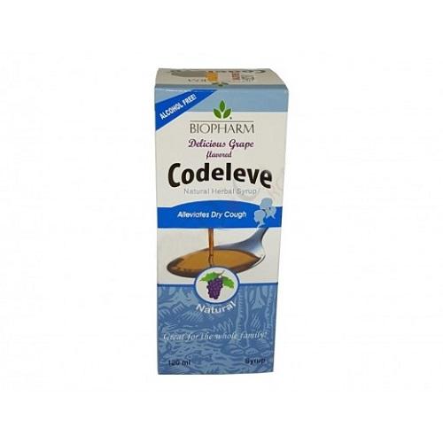 Codeleve Natural Herbal Syrup Treat Dry Cough Sore Throat Grape Flavour 120ml