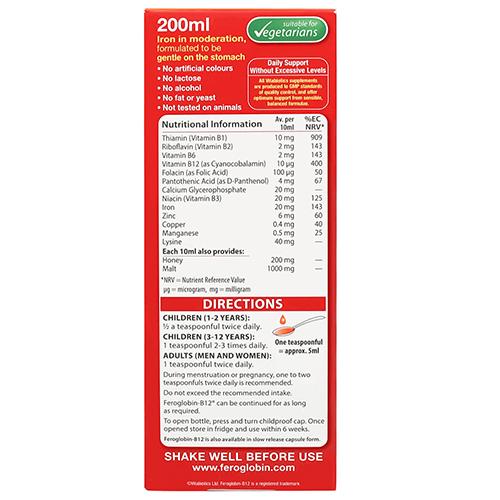 Feroglobin Syrup is a Dietary Supplement that Helps Prevent Anemia 200ml