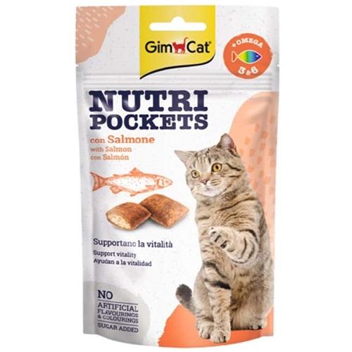 Gimcat Nutri Pockets Dietary Supplement Omega for Cats Salmon Flavor 60g