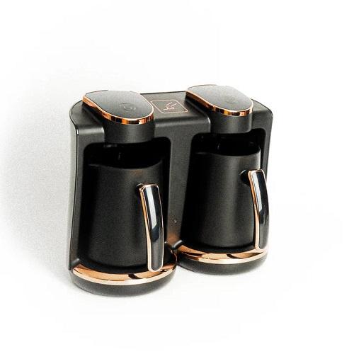 Kanak Double Turkish Coffee Maker 250ml Black and Gold Model No.LH-202-GD