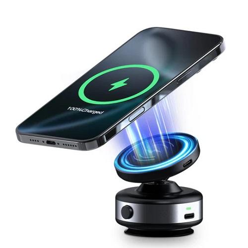 Magnetic Vacuum Suction Wireless Charging Auto Phone Holder For Car Model No.CZ18