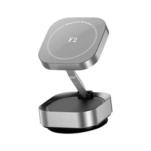 Automobile Holder Vacuum Suction Magnetic Charger Stand Silver Model No.F2 B