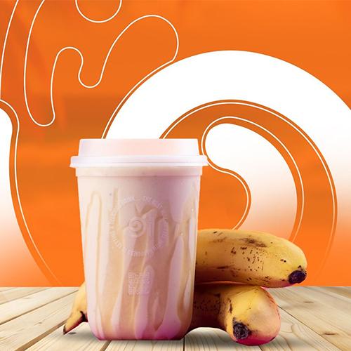 Fresh Banana with Milk and Honey Juice