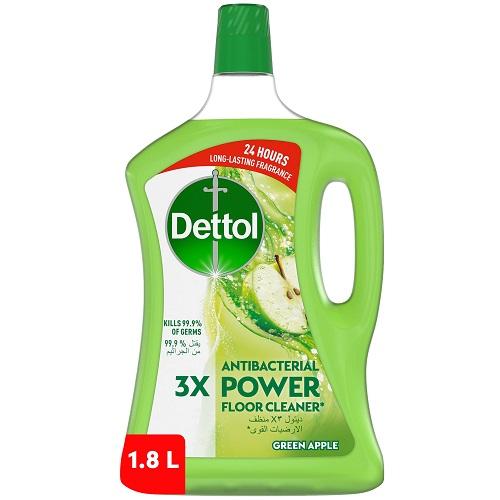 Dettol 3x Power Floor Cleaner Green Apple 1.8Ltr
