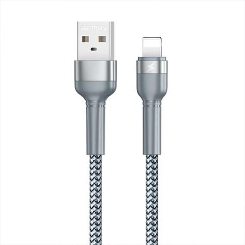 ريمكس كابل سبيكة الالومنيوم مع تصميم مضفر USB الى لايتنينج فضي موديل رقم.RC-124iS