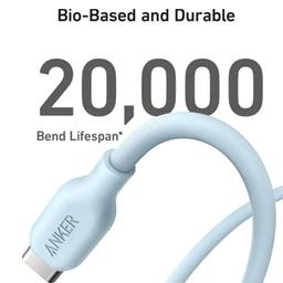 انكر 544 كابل USB C الي USB C خامة طبيعية 140واط 1.8م ازرق