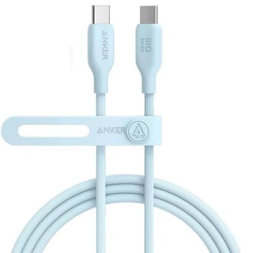 انكر 544 كابل USB C الي USB C خامة طبيعية 140واط 1.8م ازرق