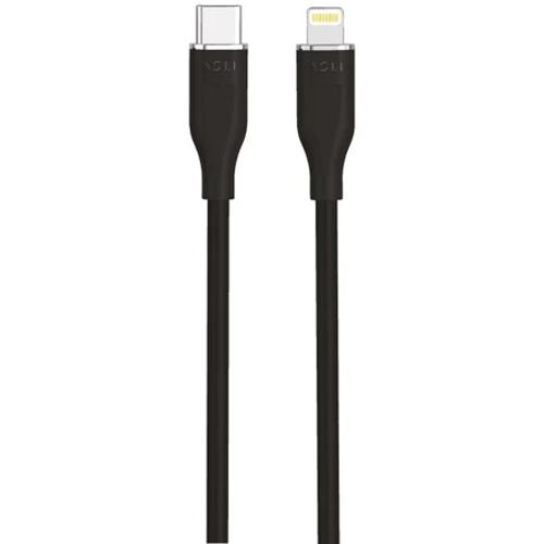 اسلي جلوبال باور وير لوكس سيليكون كابل USB C الى لايتنينج 1م اسود