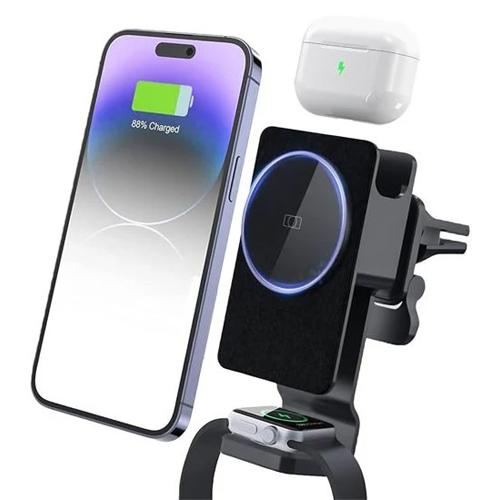 Magnetic Wireless Car Charger Mount 3in1
