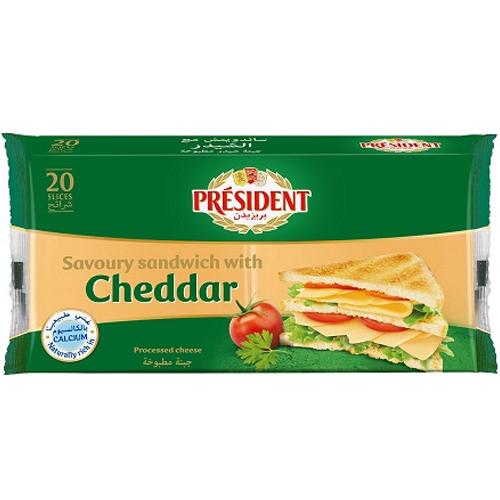 President Processed Cheddar Cheese Sandwich 20Slices 400g