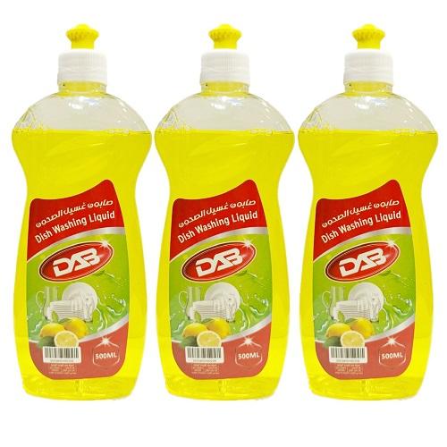 Dab Dish Washing Liquid Yellow Lemon Scent 500ml 3Pcs