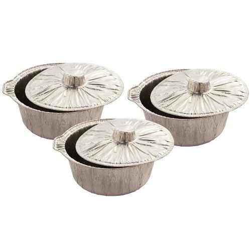 Container Aluminum Lid Medium 3Pcs