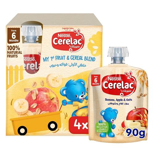 Nestle Cerelac from 6Months with Banana Apple and Oats 90g 4Pcs