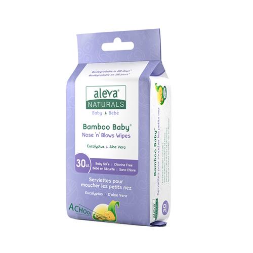 Aleva Naturals Bamboo Baby Nose N Blows Wipes 30Pcs