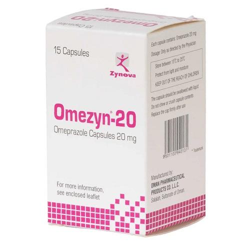 Omezyn Omeprazole 20mg to Treat of Stomach Ulcers Acidity and Reflux 15Capsules