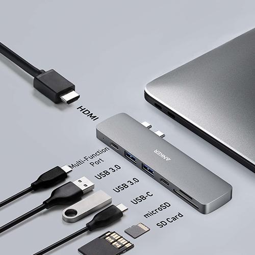 انكر 547 هب 7في2 لماك بوك Type C فضي موديل رقم.A8354HA1