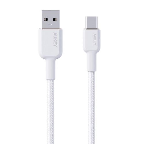 Aukey 1m Nylon Braided USB to Type C Cable White Model No.CBNAC1