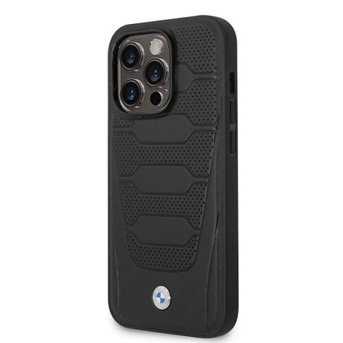 BMW Signature Collection Genuine Leather Case with Perforated Seats Design for iPhone 14Pro Black