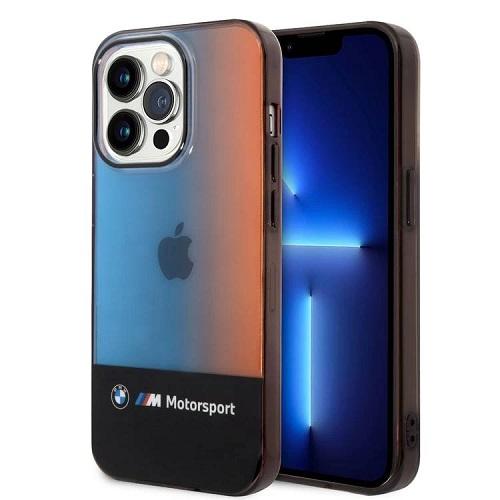BMW Motorsport Collection PC/TPU IML Case with Tricolor Fading Stripe for iPhone14Pro Black