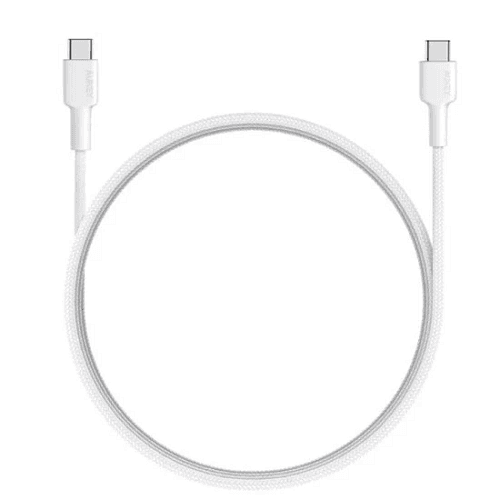 Aukey Impulse Braided CC 0.9m Cable Type C to Type C White Model No.CB-CD45-WH