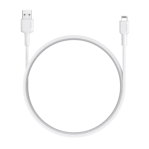 Aukey Nylon Braided MFI USB A to Lightning Cable Model No.CBBAL7WH White