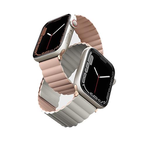 Uniq Revix Reversible Magnetic for Apple Watch Strap 42/44/45mm Blush Pink and Beige