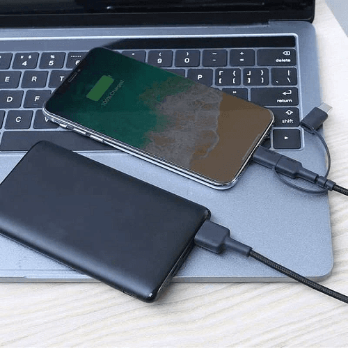 اوكي 3في1كابل USB الى Type C مايكرو USB ولايتنينج 1.2م اسود موديل رقم.CBBAL5 BK