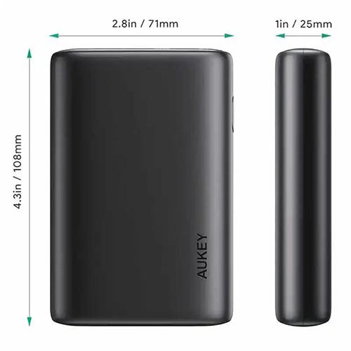 اوكي اسينشال باور بنك 15000مللي امبيرQC وPD بمنفذين USB وType C شحن سريع 18واط اسود موديل رقم.PB-Y39
