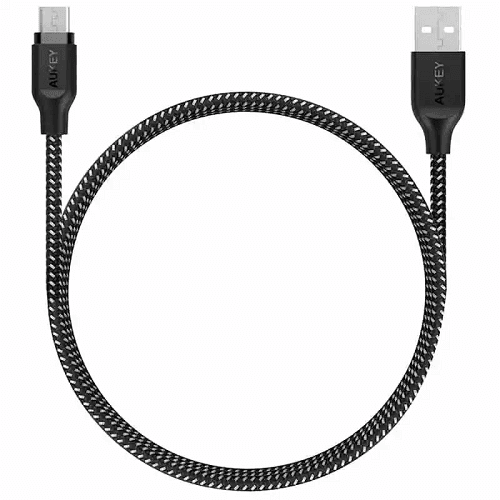 Aukey Braided Nylon USB to Micro USB Cable 2m Black