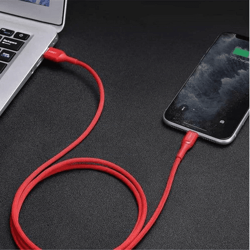 اوكي كيفلر كور كابل USB الى لايتنينج 1.2م احمر موديل رقم.CBAKL1 RD