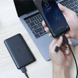 اوكي 3في1كابل USB الى Type C مايكرو USB ولايتنينج 1.2م اسود موديل رقم.CBBAL5 BK