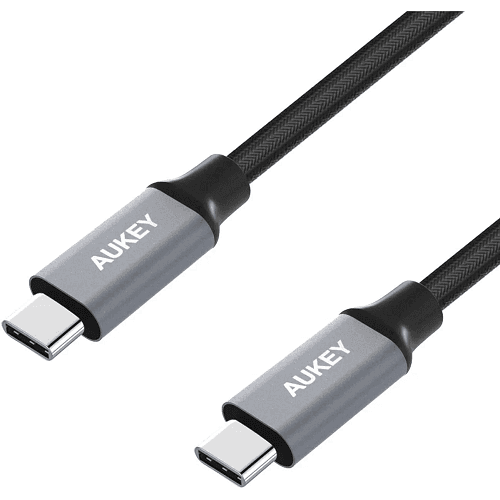 اوكي كابل مضفر من النايلون 1م USB 2.0 C الى Type C موديل رقم.CB-CD5 اسود
