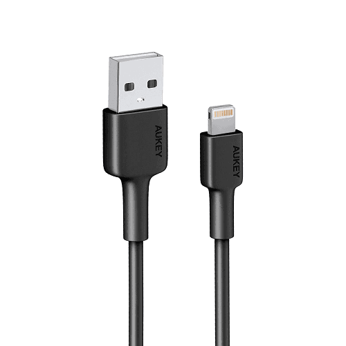 Aukey Nylon Braided MFI USB A to Lightning Cable Model No.CBBAL7BK Black
