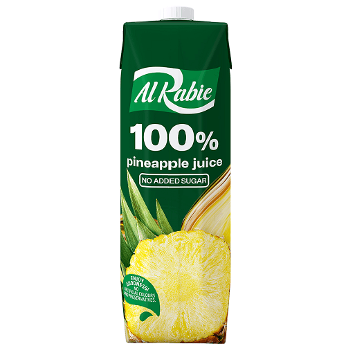 Alrabie Pineapple Juice No Added Sugar 1Ltr