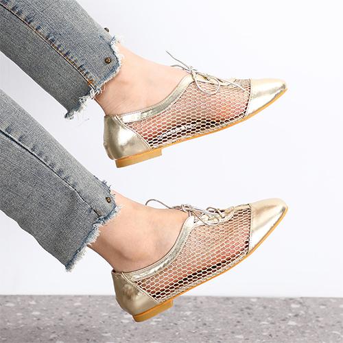 Flat Net Shoes Golden