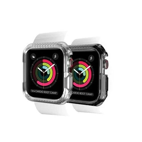 Itskins Spectrum Metal 2m Anti Shock Protection Case for Apple Watch Series 6/5/4/ SE 44mm Black and Clear 2Pcs