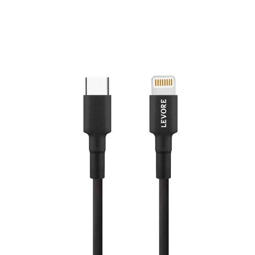 Levore 1m Cable Made of Thermoplastic Elastomer Type C to Lightning Black